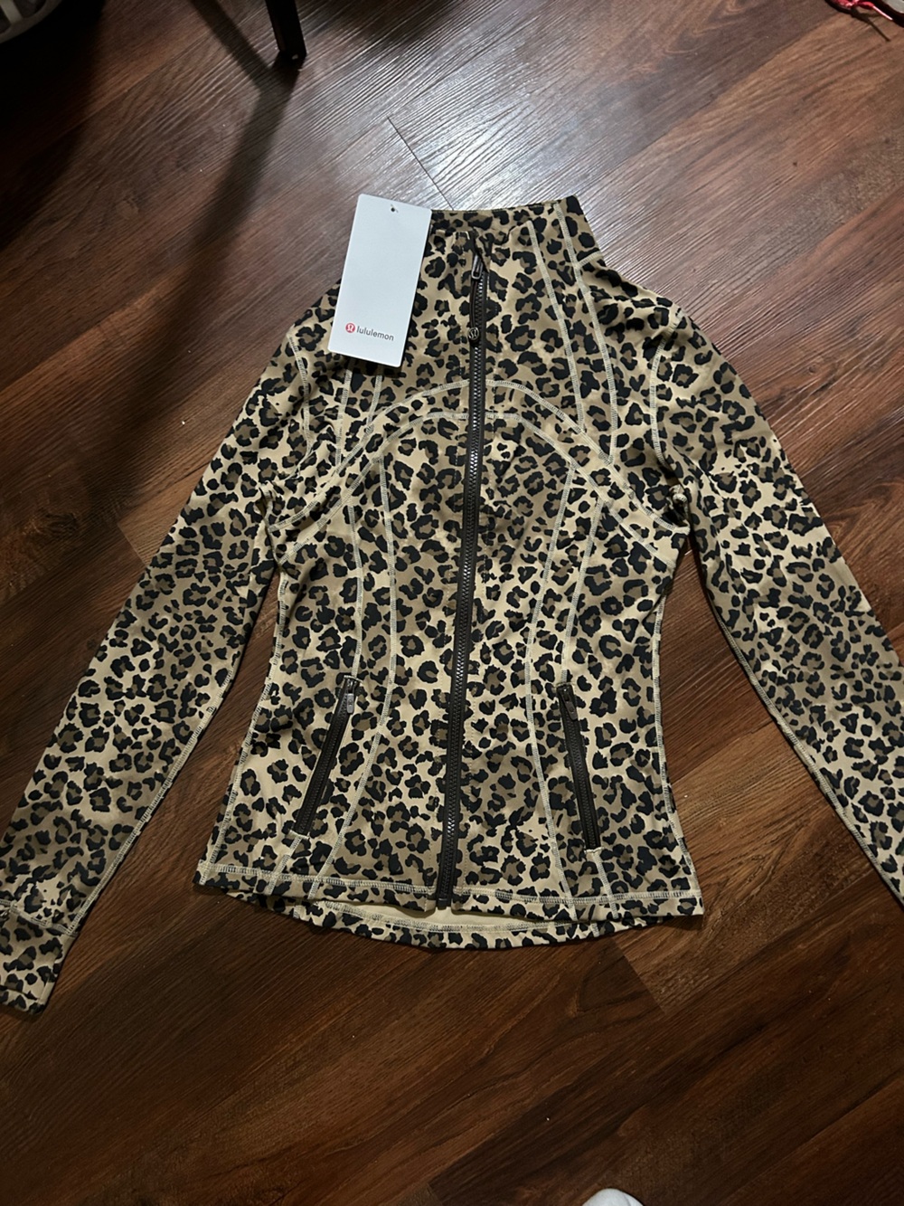 lululemon athletica Leopard-Print Zip Jacket in Tan and Black